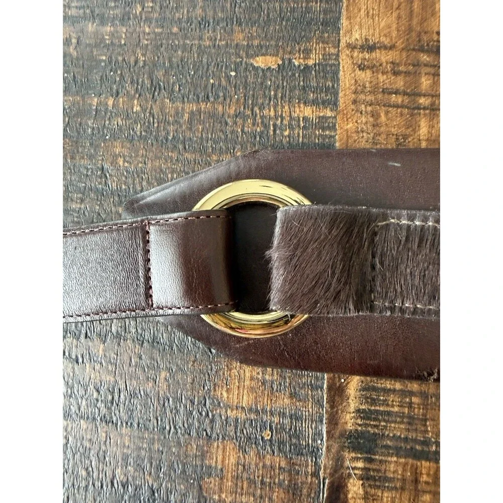 Worth New York Italian Leather Women's Belt Wide Fashion Size S